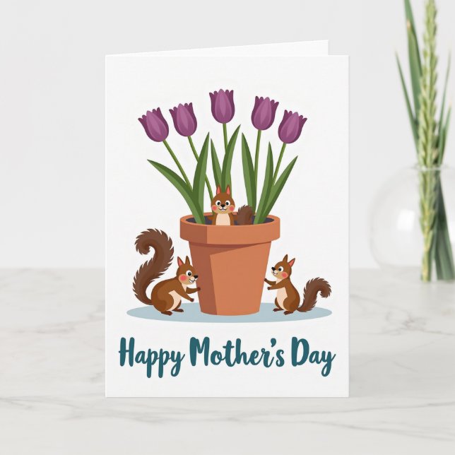 Skogsmoder dag blommig kort (Framsida)