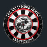 Skogsmos med målöverlagring darttavla<br><div class="desc">Den här slående cirkelformade designen har en älva med kantler i en skog,  accentuerad med ett mål</div>