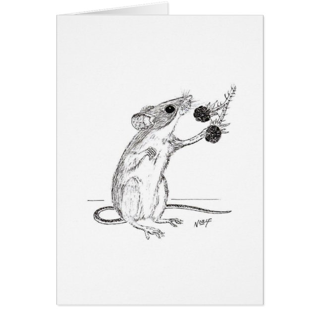 Skogsmus & björnbär hälsningskort (Framsidan)