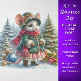 Skogsmus i Winter Wonderland Decoupage