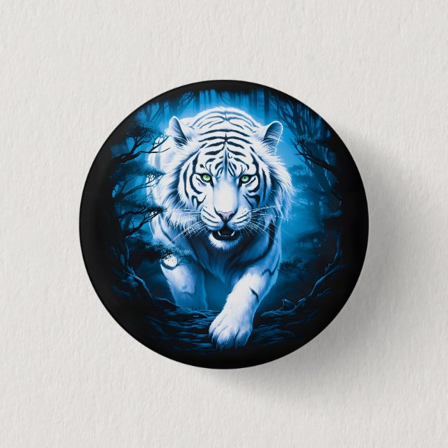 Skogsmystisk Vild Vit Tiger Knapp (Framsida)