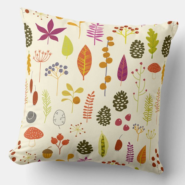 Skogsnatur Kudde (Autumn fall leaves pattern throw pillow)