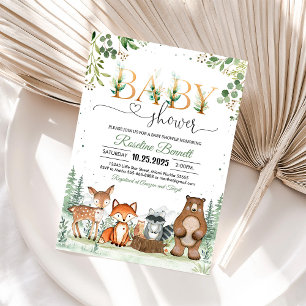 Skogsneutral baby shower-inbjudan inbjudningar