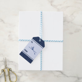 Skogsodlingar (blåa mönster), anpassade sport presentetikett