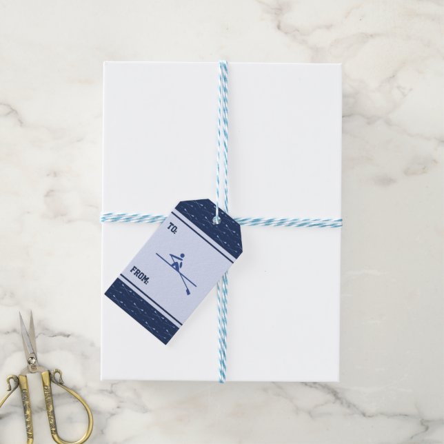 Skogsodlingar (blåa mönster), anpassade sport presentetikett (Med Snöre)