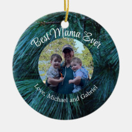 Skogsodlingen Rustic Gräs träd gräs grönt evergree Julgransprydnad Keramik