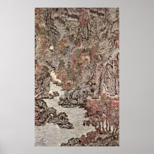 Skogsområden i Chii-ch'u av Wang Meng Poster