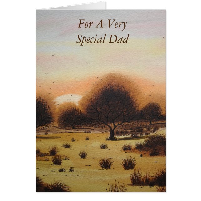 Skogsområden på landsbygden hösten i pappa hälsningskort (Framsidan)