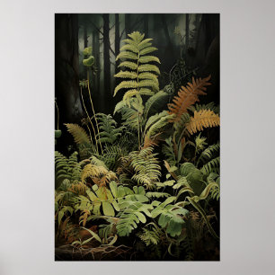 Skogsormbunksutskrift, Skogsmystisk Väggutskrift Poster