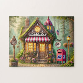 Skogspostkontor Woodland Mail Whimsical Stuga Pussel
