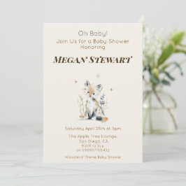 Skogsräv Baby Shower Inbjudningar