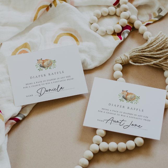 Skogsräv (Diaper Raffle Biljett cards) Tilläggskort (Skapare uppladdad)