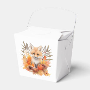 Skogsräv Grönska Akvarellblad Baby Shower Presentaskar