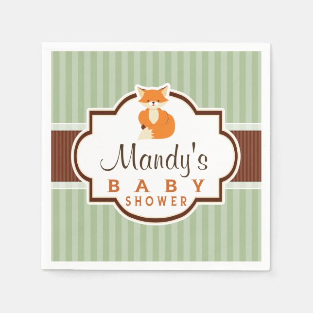 Skogsräv; Orange, säd, brun babystötare Pappersservett (Framsidan)