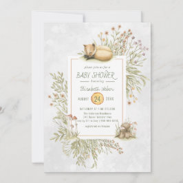 Skogsräv | Skogsbarn Babyshower-inbjudan