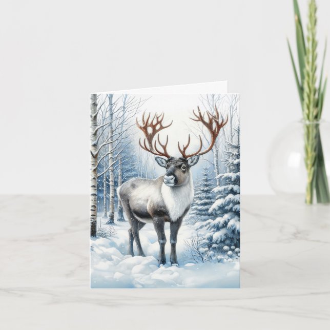 Skogsren i vinter skogsliv filt anteckningskort (Framsida)