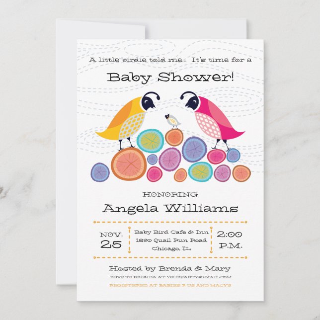 Skogsripa Baby Shower Inbjudan (Framsida)