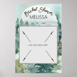 Skogsrustik Bröllopsdusch Fotobox Poster