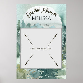 Skogsrustik Bröllopsdusch Fotobox Poster