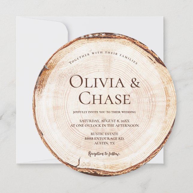 Skogssegmentet Rustic Bröllop i bergsskogen Inbjudningar (Framsida)