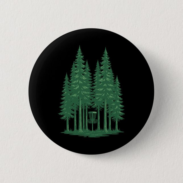Skogsskiva Golf Sket Frisbee Golf Scen För Skiva  Knapp (Framsida)