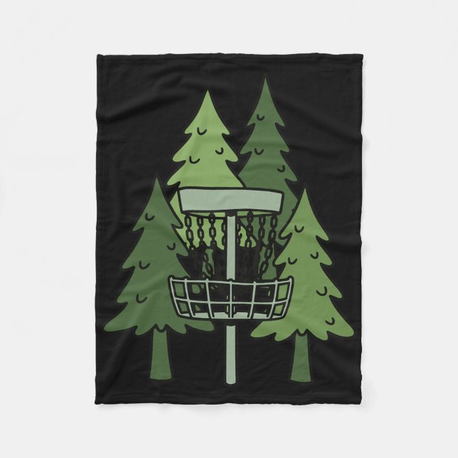 Skogsskiva Golf Sket Rolig Disc Golfing Scen  Fleecefilt (Framsidan)