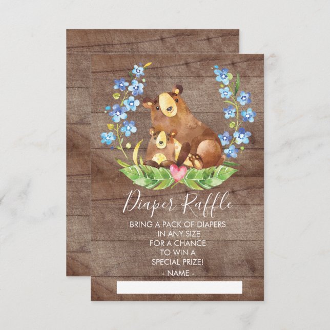 Skogsskjut barn - dagbok Raffle Biljett Inbjudningar (Fram/baksida)