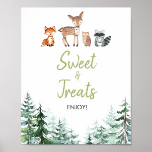 Skogsskog, babyskor, svett Treat-tecken Poster