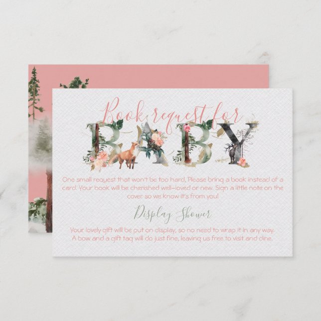 Skogsskog Bokar för Baby & Visning Shower Inbjudningar (Fram/baksida)