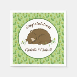 Skogsskog för sömnbjörnbabyskor pappersservett