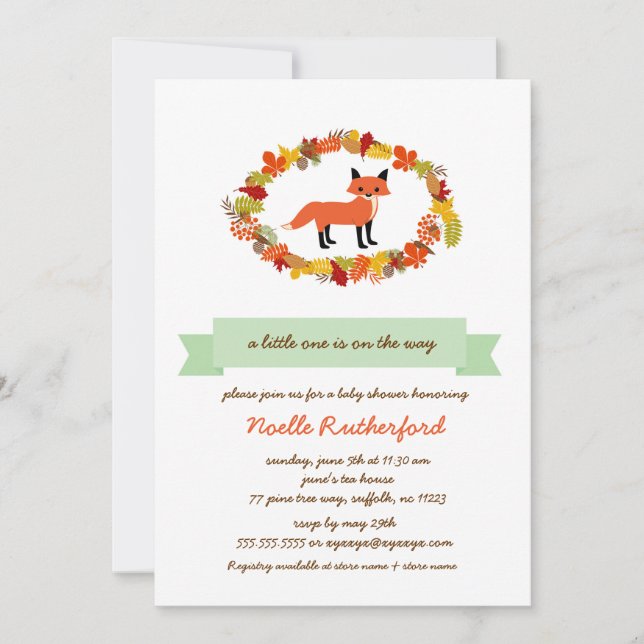 Skogsskog för spädbarn Inbjudningskort/ljusskog Inbjudningar (Framsida)