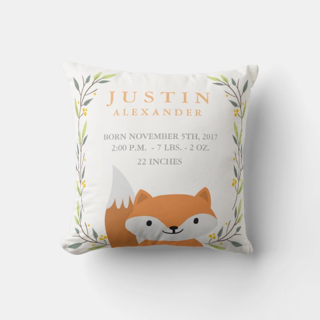 Skogsskog - Frälsfåglar - Fox Nursery Pillow Kudde (Framsida)