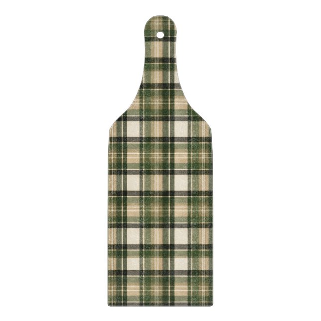 Skogsskog Grön Tartan Rutig Skärbräda (Framsidan)