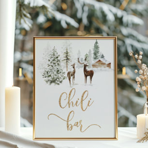 Skogsskog hjort Chili pub Poster