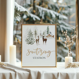 Skogsskog hjorten Sanitizing Station Poster