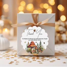 Skogsskog, myshroom Baby Shower Fall Tack Gåvor Etiketter
