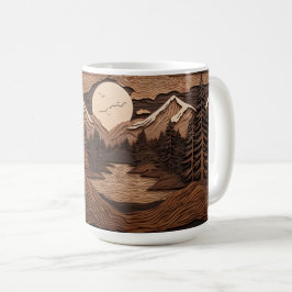 Skogsskog Night Scene Mugg | Carved Gräs Träd