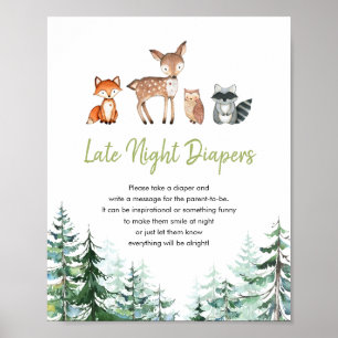 Skogsskog OBoy Shower Late Night Diaper Poster
