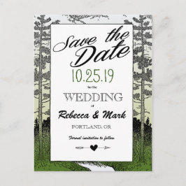 Skogsskog Träd Berg Spara datum Meddelande Vykort