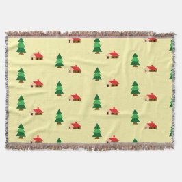 Skogsskog Träd Mönster - Mysigt naturdesign - Filt