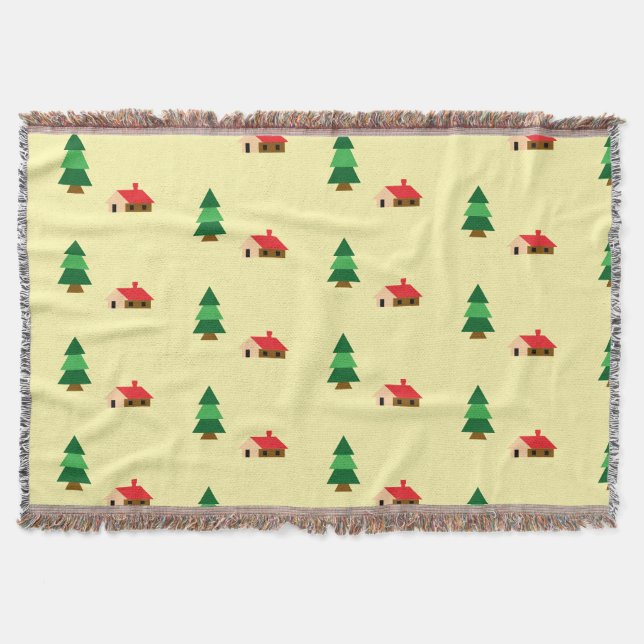 Skogsskog Träd Mönster - Mysigt naturdesign - Filt (Framsidan)