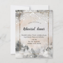 Skogsskog Träd Woodland Rehearsal Dinner Inbjudningar