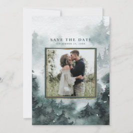 Skogsskog | Vattenfärgfoto Spara Datumet