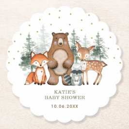 Skogsskogen Greenery Cake Topper Shower Favors fav Underlägg Papper