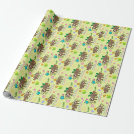 Skogsskogen Sloth Gult Party Baby Presentpapper