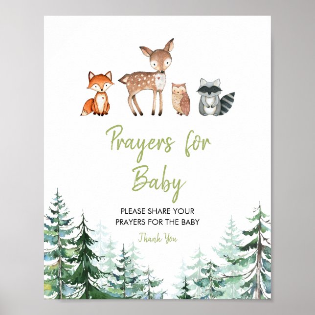 Skogsskogens babyskor Prayers för Baby Poster (Framsidan)