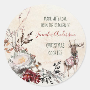 Skogsskogens Hjort Julbakeriet Baked Cookie Runt Klistermärke