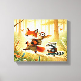 Skogsskogens vänner Nursery Canvas Wall Art