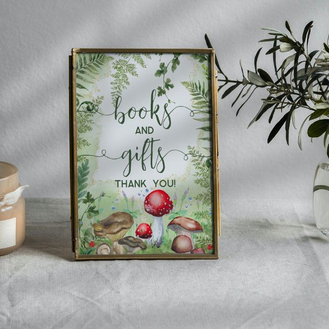 Skogsskogsvampar Ferns Script Bokar Gifts Poster (Skapare uppladdad)