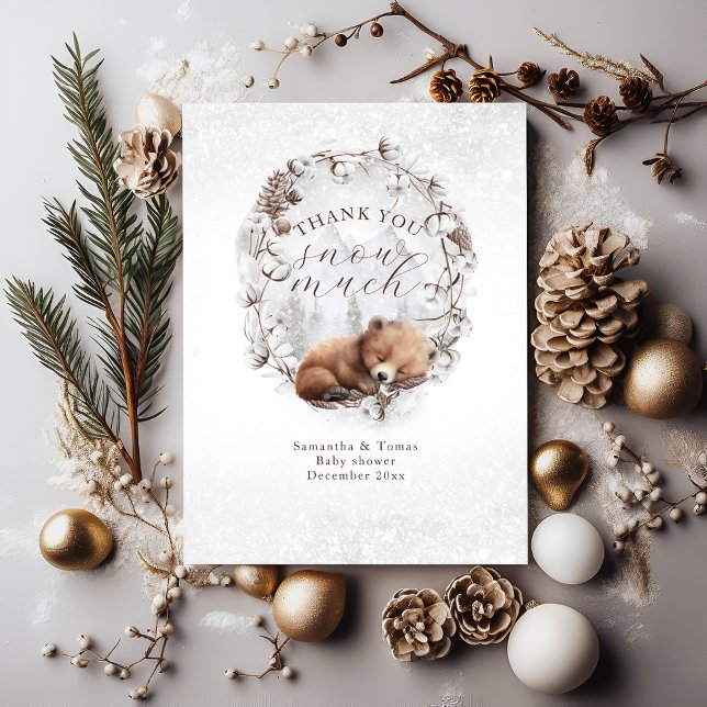 Skogsskuldsår Kall utanför Vinterbabyskor Tack Kort (Skapare uppladdad)